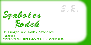 szabolcs rodek business card